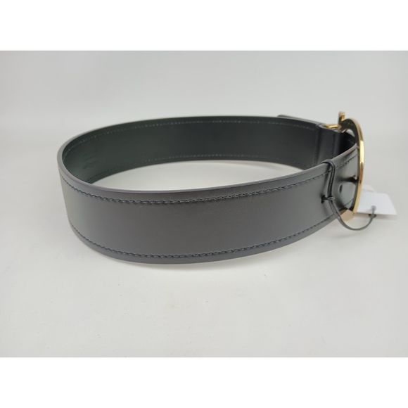Salvatore Ferragamo Women\'s Big Gancini Buckle Black Leather Belt Size 75 cm